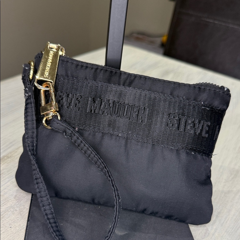 Steve Madden Black Pouch with Gold Accents
